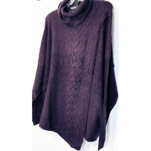 SOLD Simply Vera Wang Womens Purple Asymmetrical Cowlneck Sweater Sz XL NWT - Picture 4 of 10